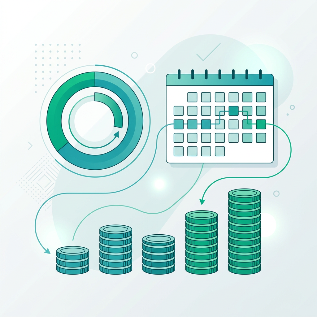 Visual representation of loan payment calculation