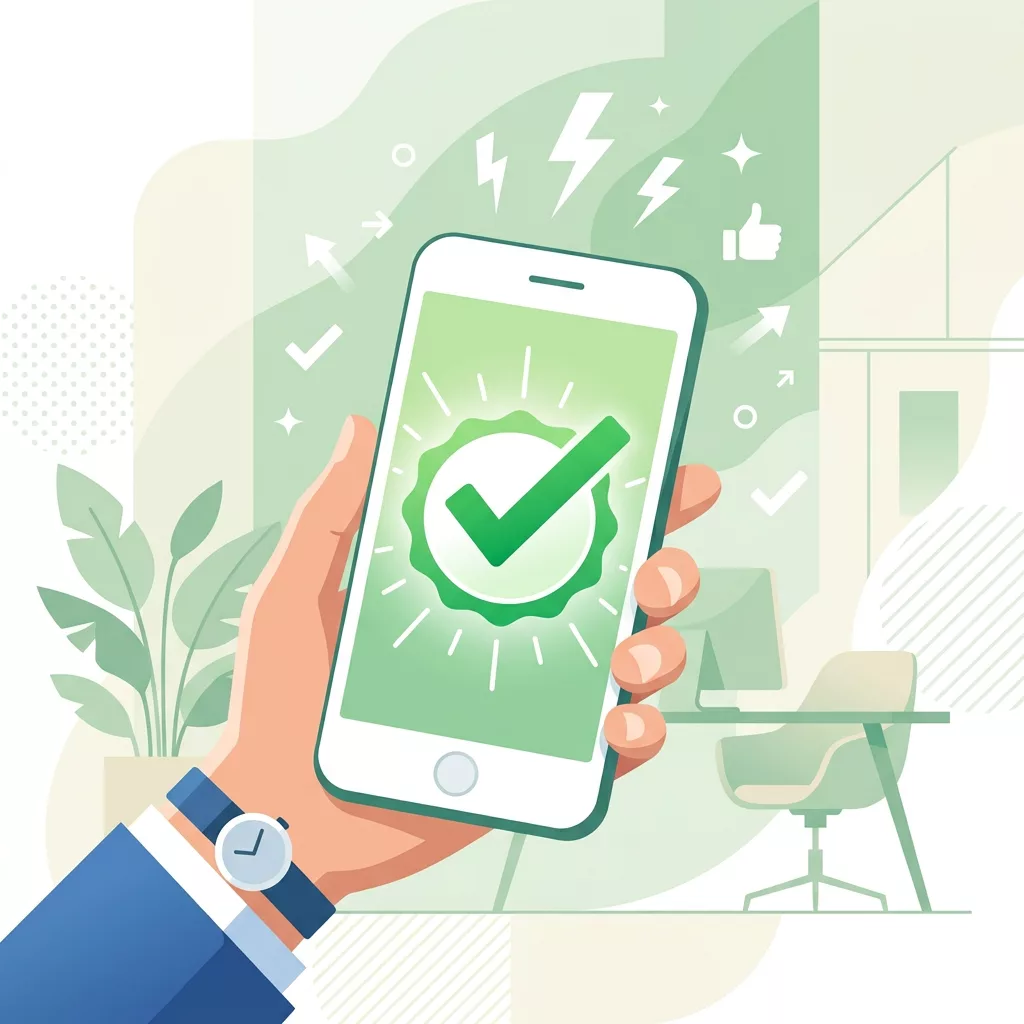 Instant loan decision notification on a smartphone