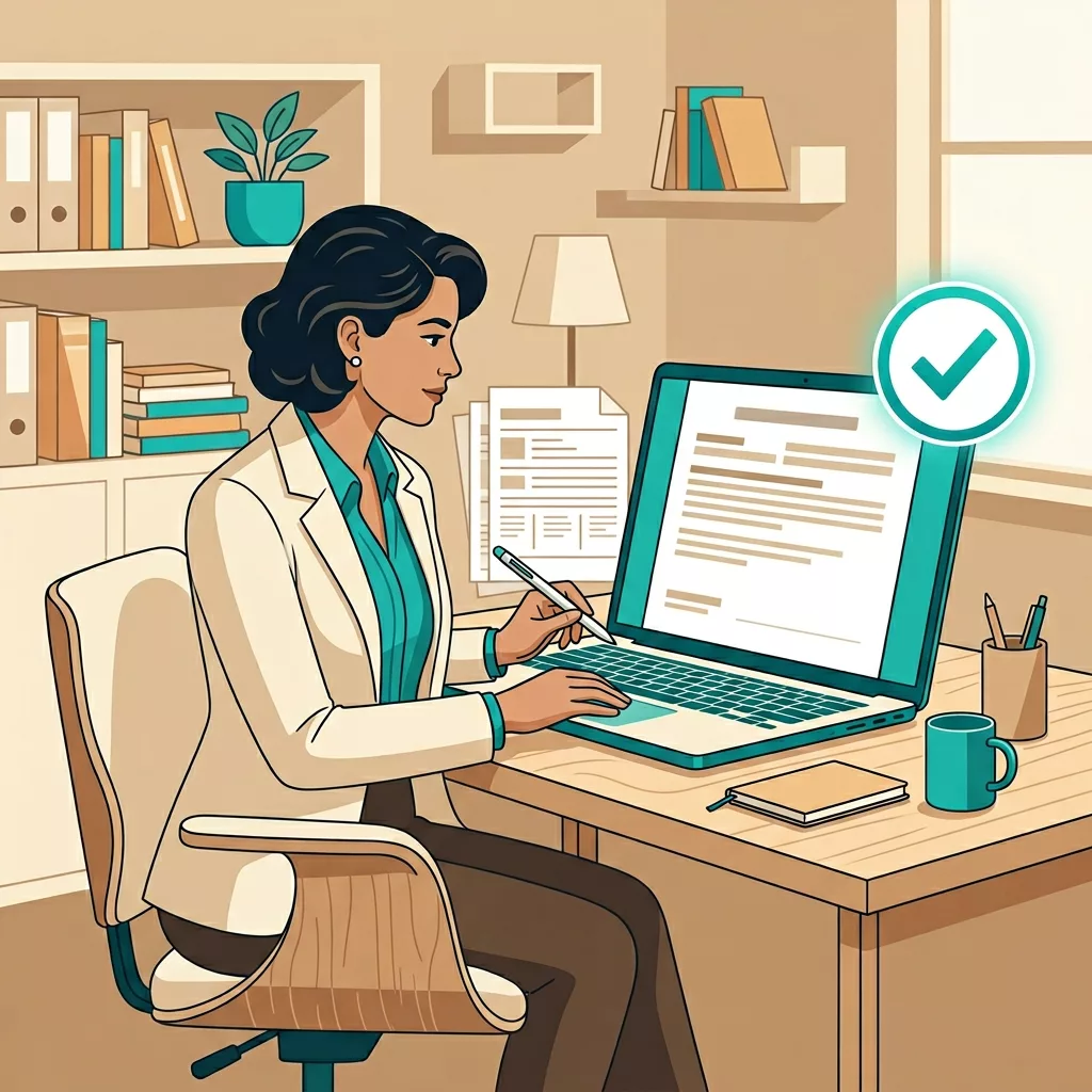 Person reviewing and e-signing a loan agreement document